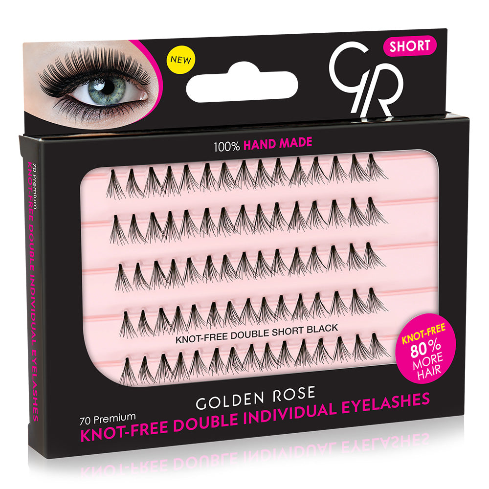 Knot-Free Double Individual Eyelashes - Short