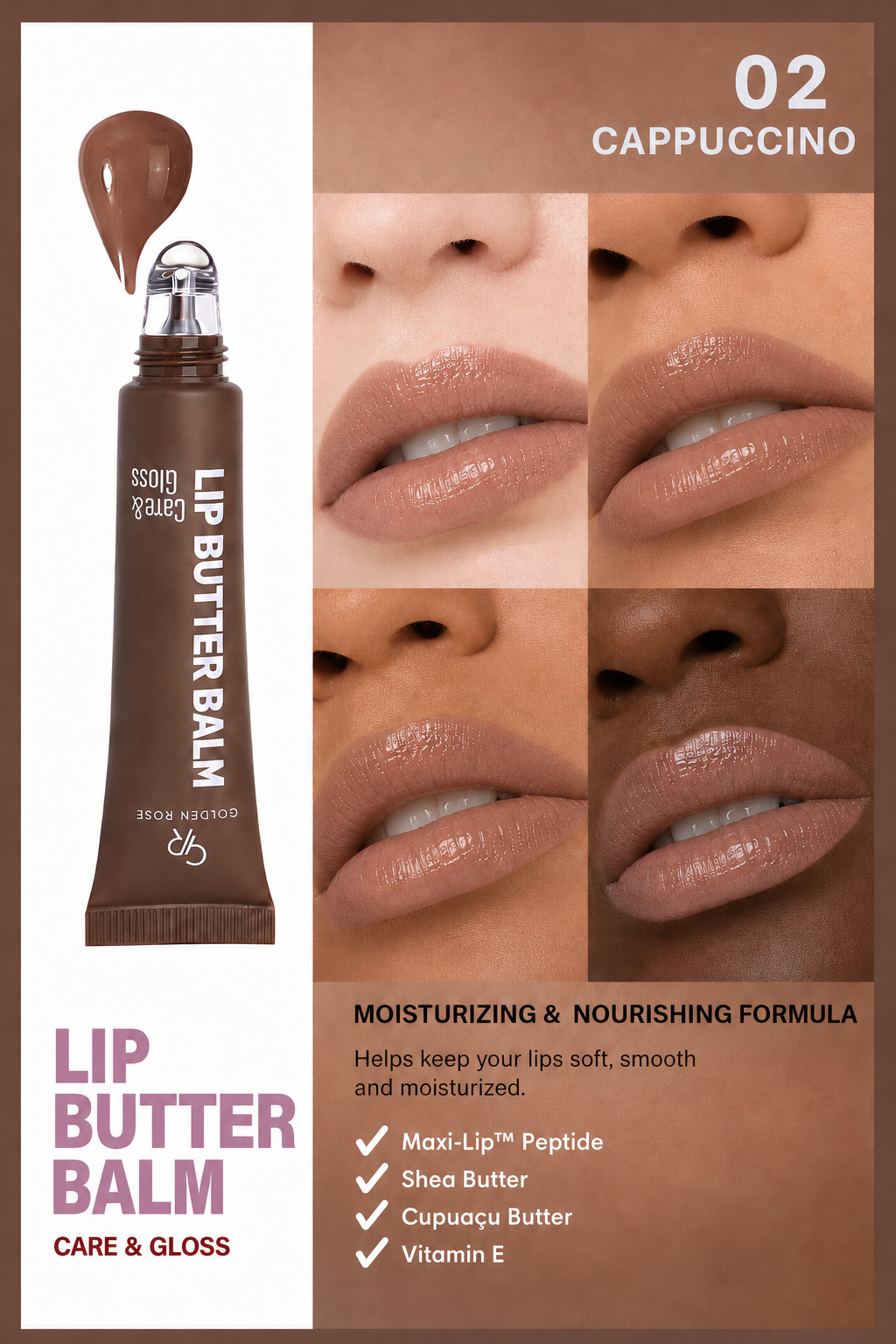 Lip Butter Balm Care&Gloss - 02 Cappuccino