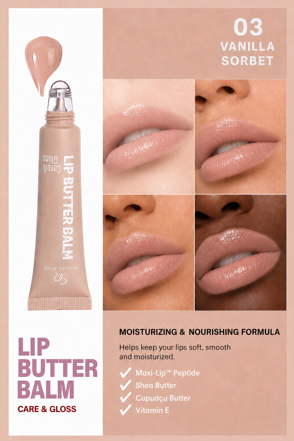 Lip Butter Balm Care&Gloss - 03 Vanilla Sorbet