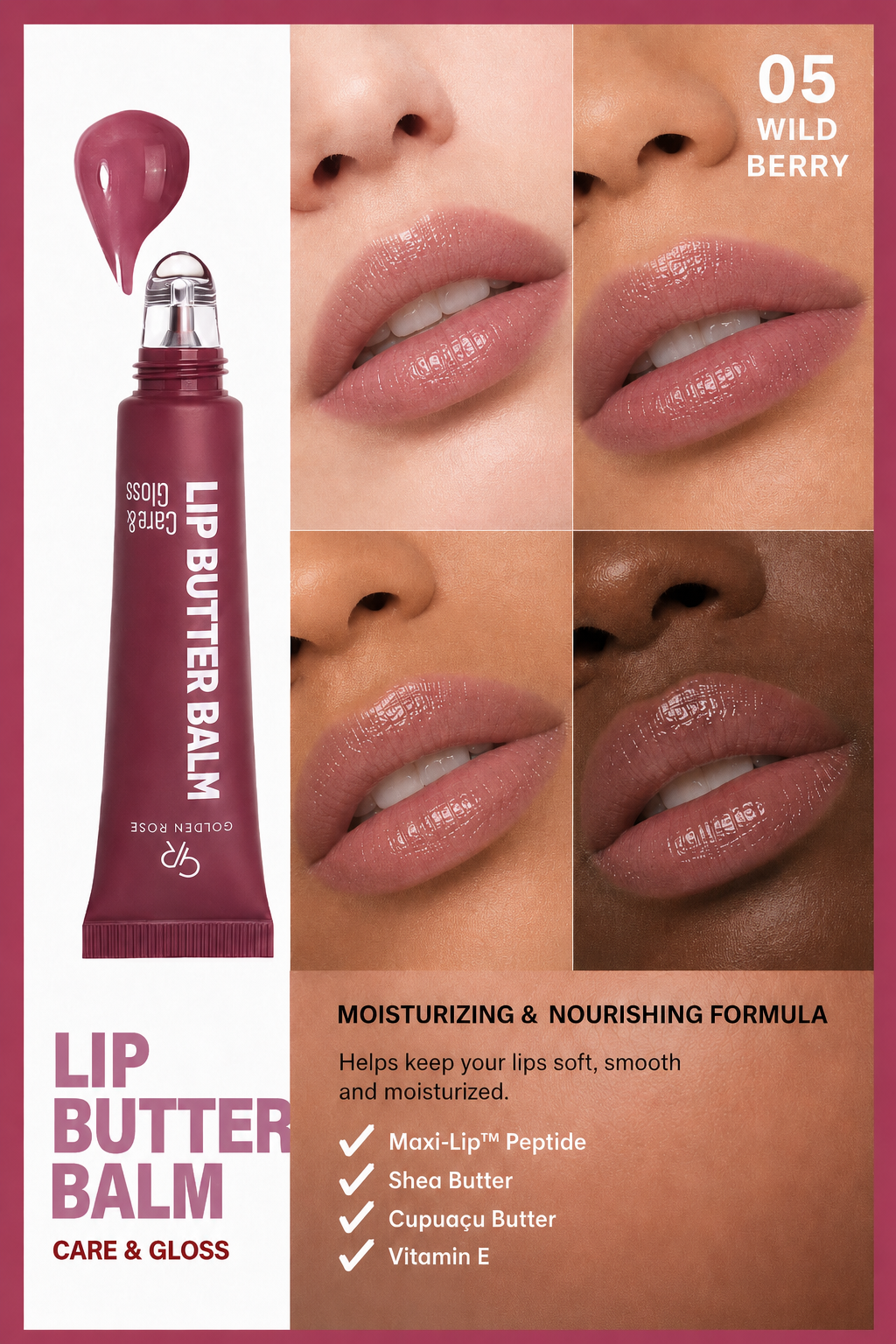 Lip Butter Balm Care&Gloss - 05 Wild Berry