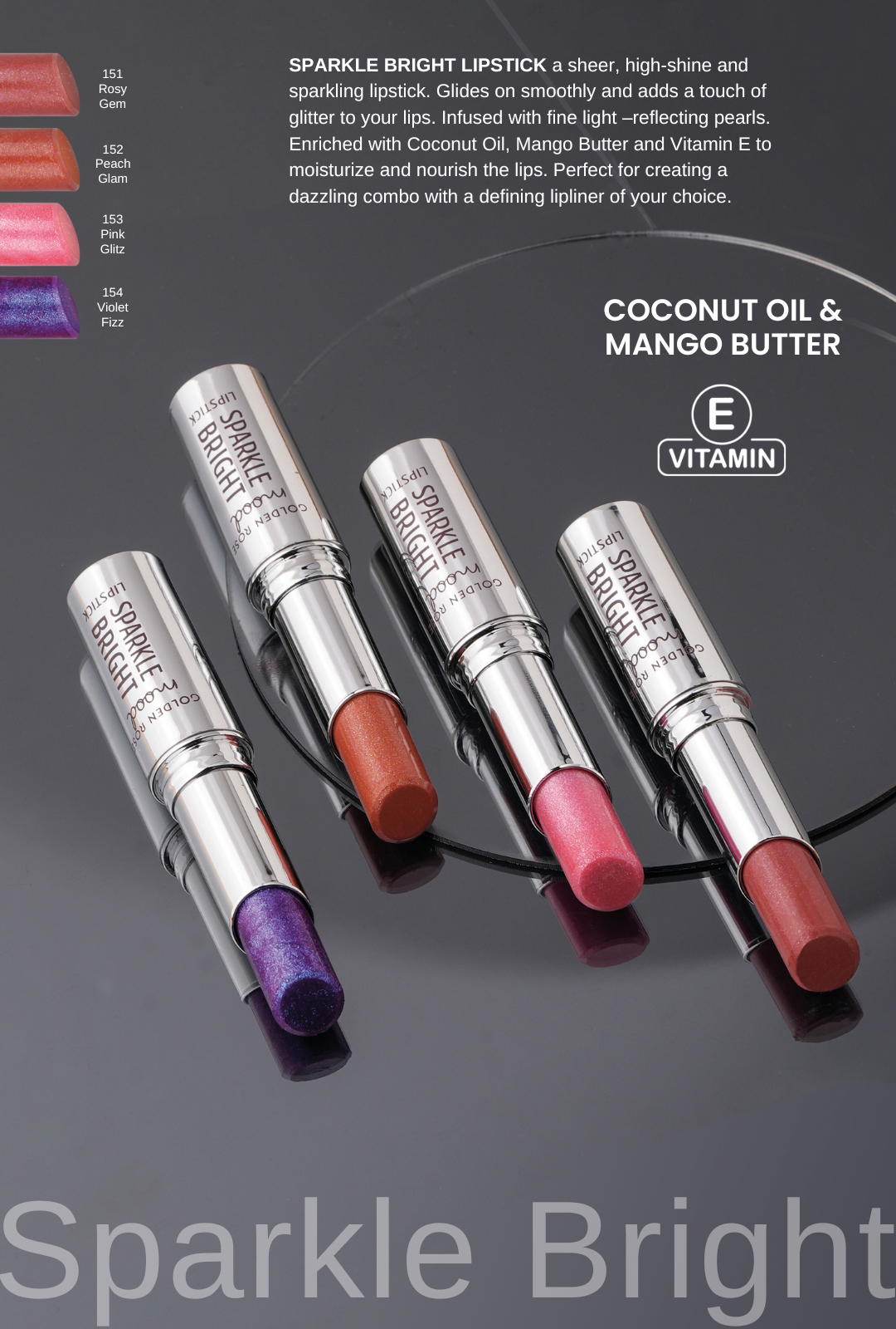 Mood Sparkle Bright Lipstick - 153 Pink Glitz