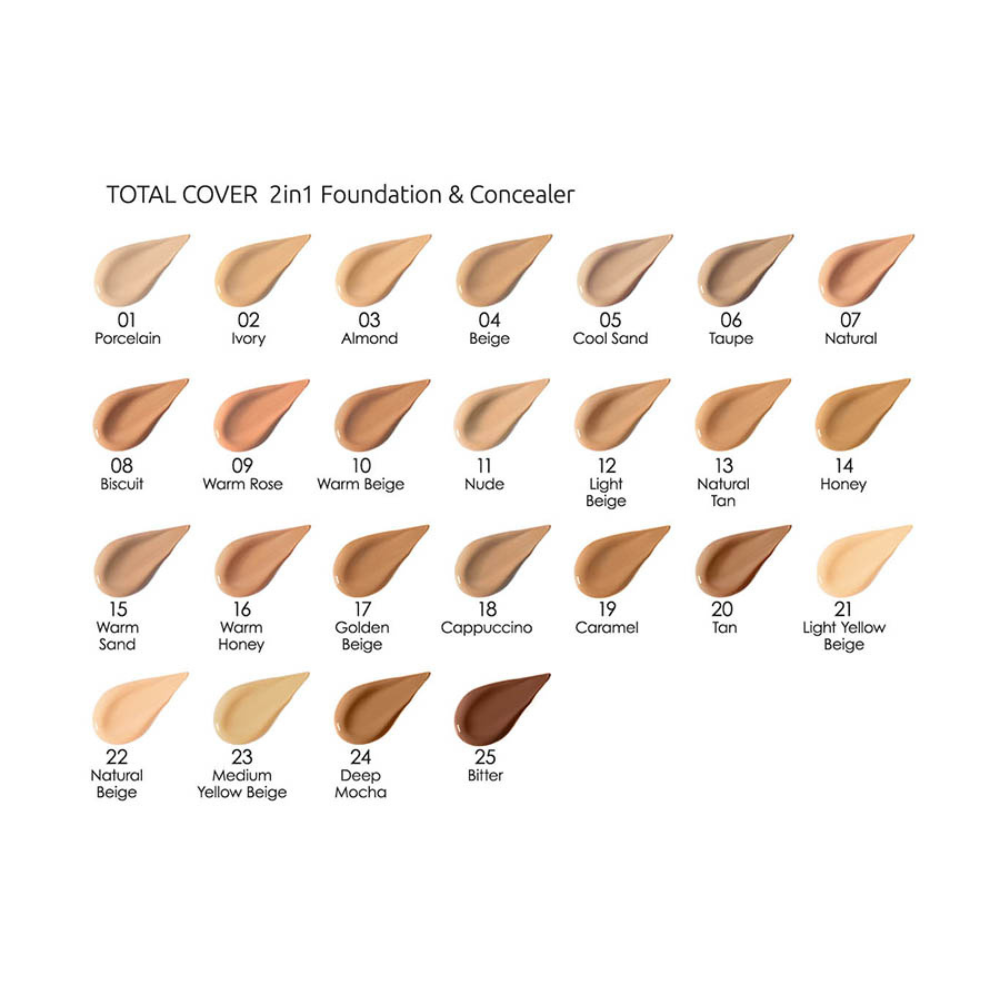 TOTAL COVER 2in1 Foundation & Concealer - 16 Warm Honey
